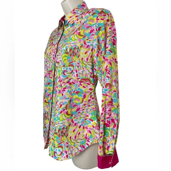Lilly Pulitzer Print Blouse Size 10 - Picture 4 of 10